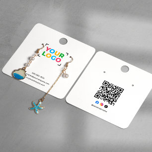 Add Your Logo Earrings Social Media Display Card