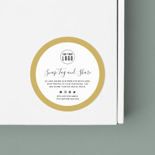 Add Your Logo Editable Border Colour Snap and Shar Classic Round Sticker
