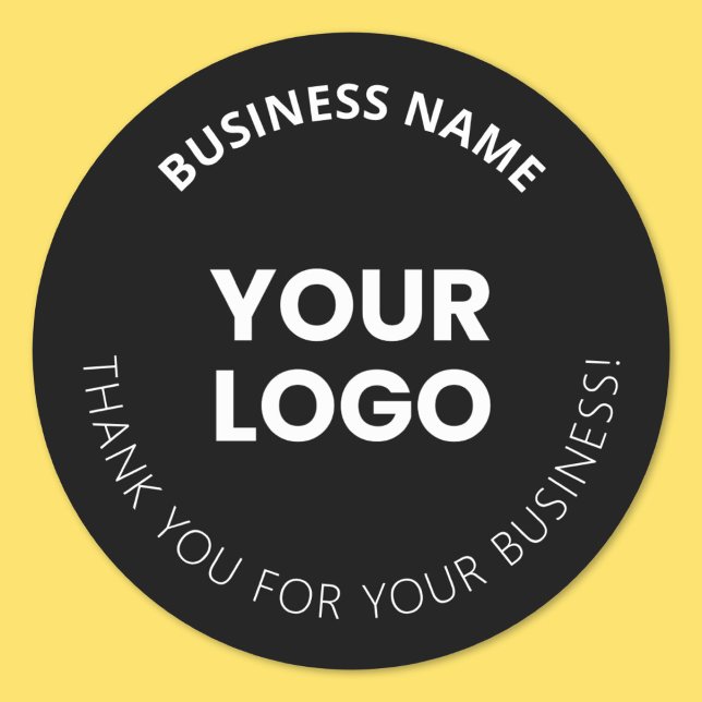 Add Your Logo & Editable Thank You Message Classic Round Sticker (Creator Uploaded)