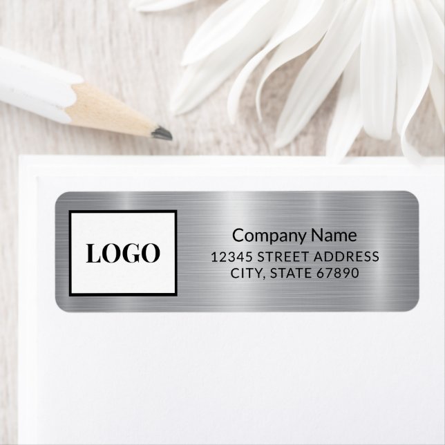 Add Your Logo Faux Silver Metal Address (Insitu)