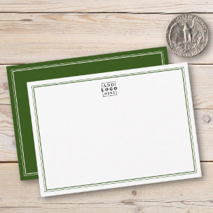 Add Your Logo Green Double Border Business Brand Card