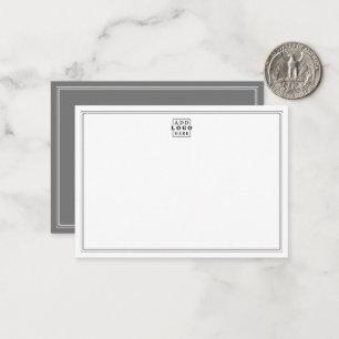 Add Your Logo Grey Double Border Business Card