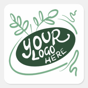 Add Your Logo Here Business Full Colour Square Sticker