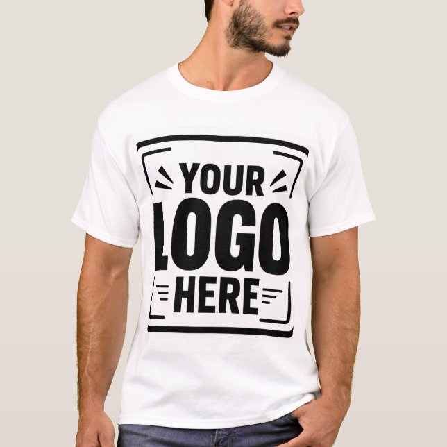 Add Your Logo Here Custom T-Shirt | Personalised L (Front)
