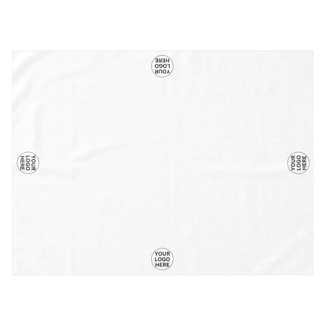 Add Your Logo Here l Promotional Branded White  Tablecloth (Front (Horizontal))