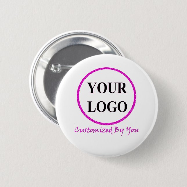 ADD YOUR LOGO HERE Wedding Groom Bride button (Front & Back)