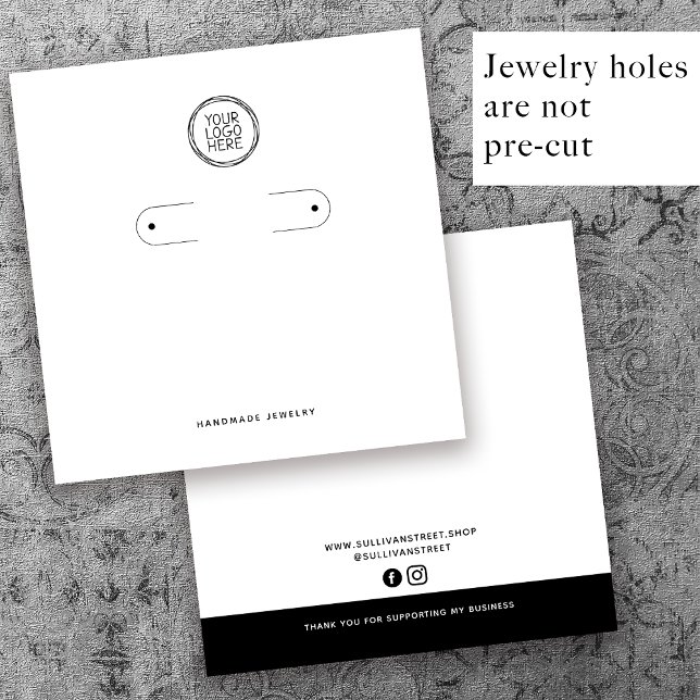 Add Your Logo Hoop Earrings Display Card (Creator Uploaded)