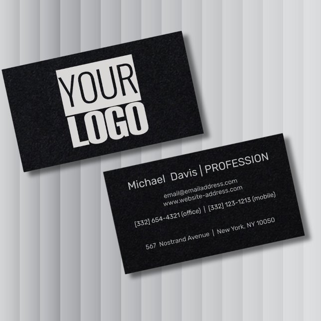  add your  logo -jet black  business card (Creator Uploaded)