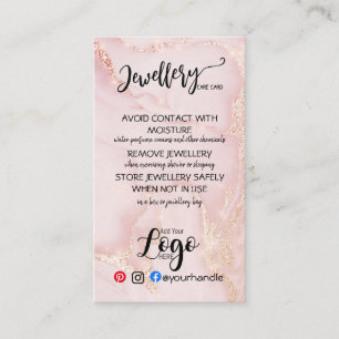 ADD YOUR LOGO jewellery CARE CARDS small business 