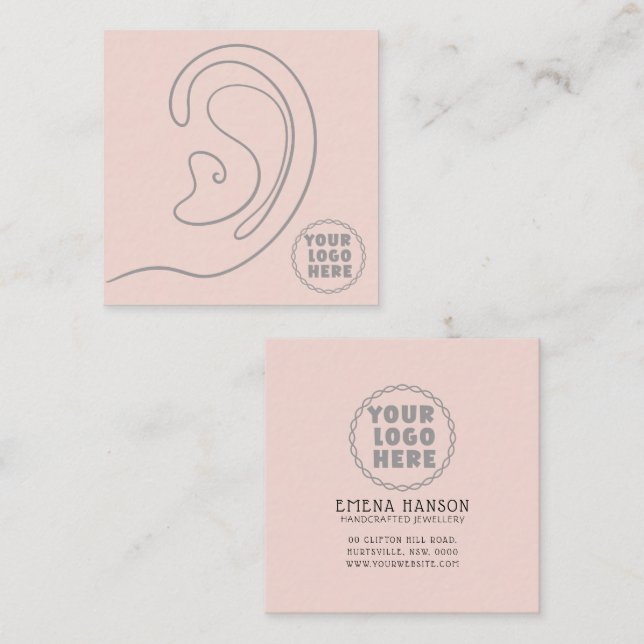 Add Your Logo jewellery Earrings Cream Display Car Calling Card (Front/Back)