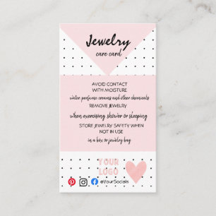 ADD YOUR LOGO JEWELRY CARE CARDS