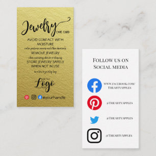 ADD YOUR LOGO jewelry CARE CARDS small business US