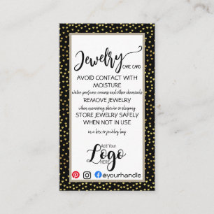 ADD YOUR LOGO jewelry CARE CARDS small business US