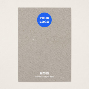 Add Your Logo Kraft  Earring Black Display Card