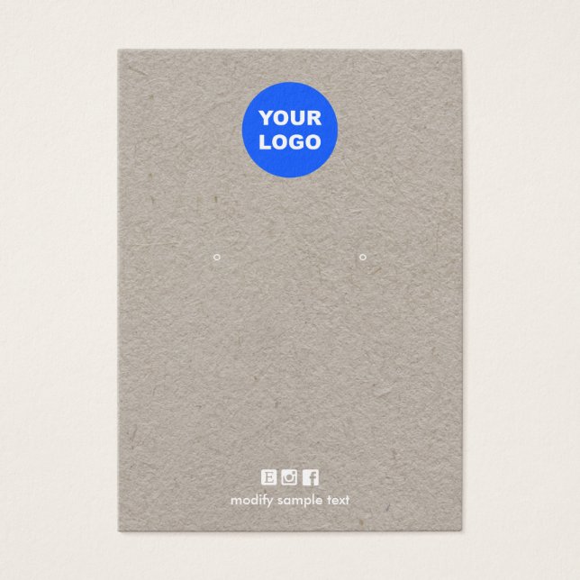 Add Your Logo Kraft  Earring Black Display Card (Front)