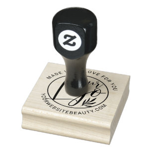 Add your logo made with love modern simple rubber stamp