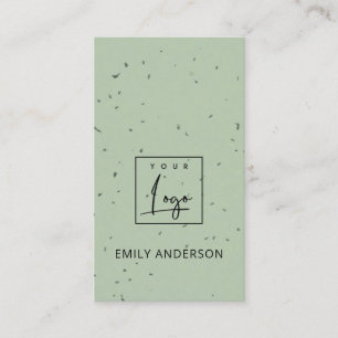 ADD YOUR LOGO MINIMAL BLUE GREEN CERAMIC TEXTURE BUSINESS CARD