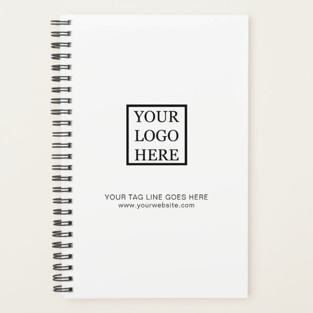 Add Your Logo Minimalist Black and White Business Planner (Front)