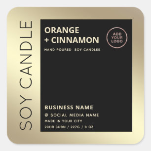 Add your logo Minimalist black gold product label