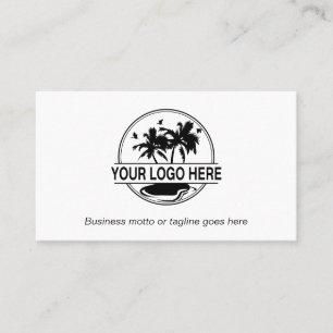 Add Your Logo Minimalist Black White Business Card