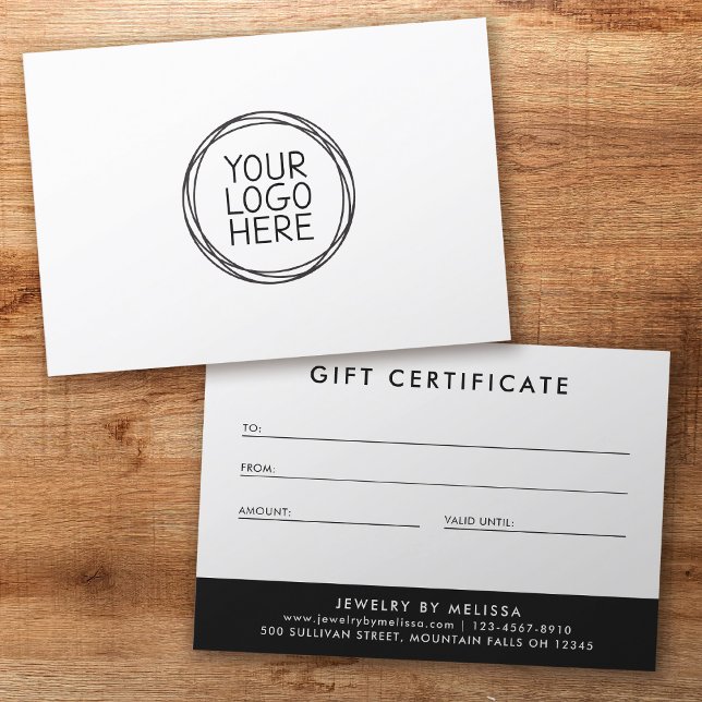 Add Your Logo Minimalist Business Gift Certificate (Creator Uploaded)