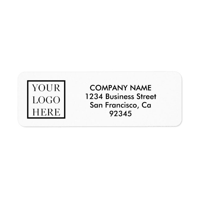 Add Your Logo Minimalist Business Return Address (Front)