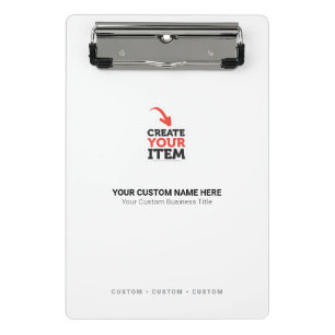 Add Your Logo Minimalist Business Stationery white Mini Clipboard