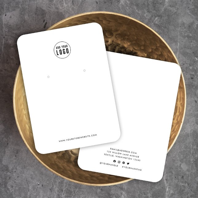 Add Your Logo Minimalist Earring Display Card (Creator Uploaded)