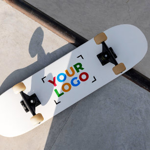 Add Your Logo Minimalist Promotional White Skateboard