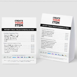 Add your Logo Mobile Notary Public Price List Fees