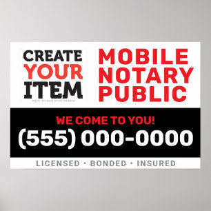 Add your Logo Mobile Notary Public Signing Agent Poster
