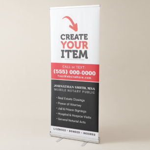 Add your Logo Mobile Notary Public Signing Agent Retractable Banner