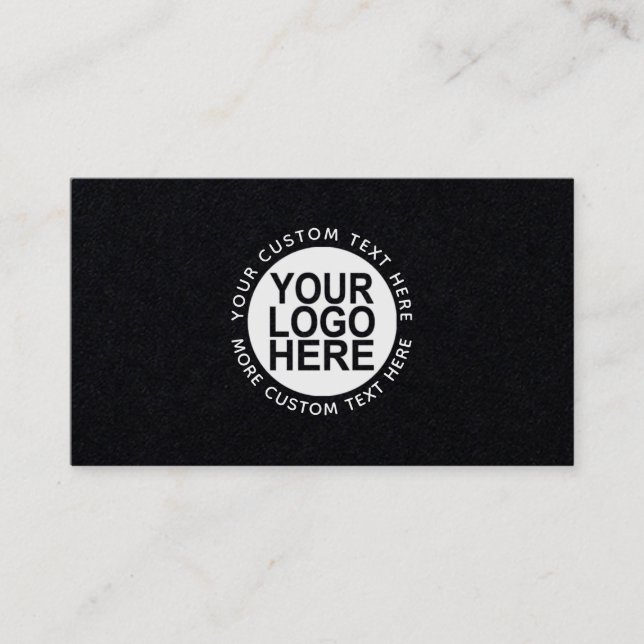 Add Your Logo Modern  Black and white Business Card (Front)