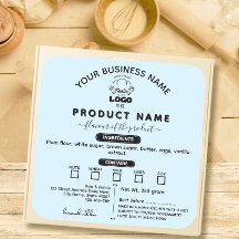 Add your Logo Modern Cottage Law Food label blue
