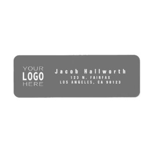Add Your Logo   Modern Grey Return Address