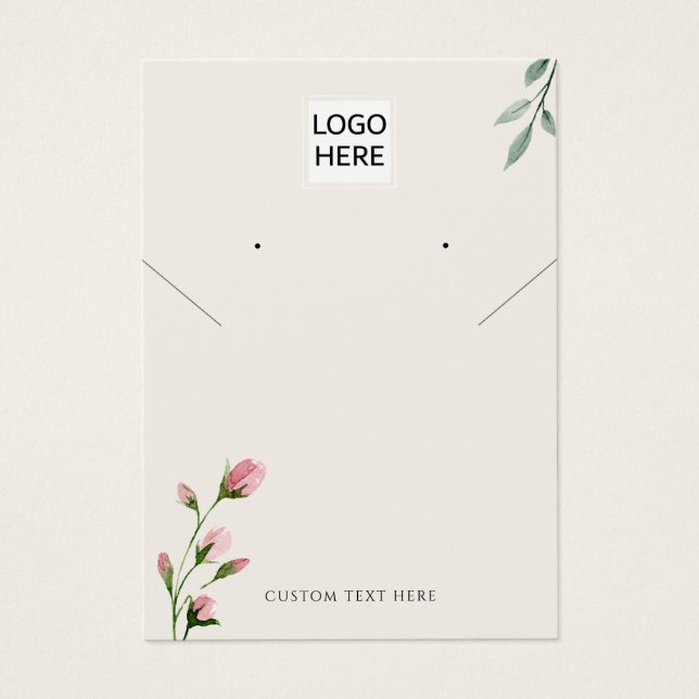 Add your logo Modern Necklace earring display card (Front)