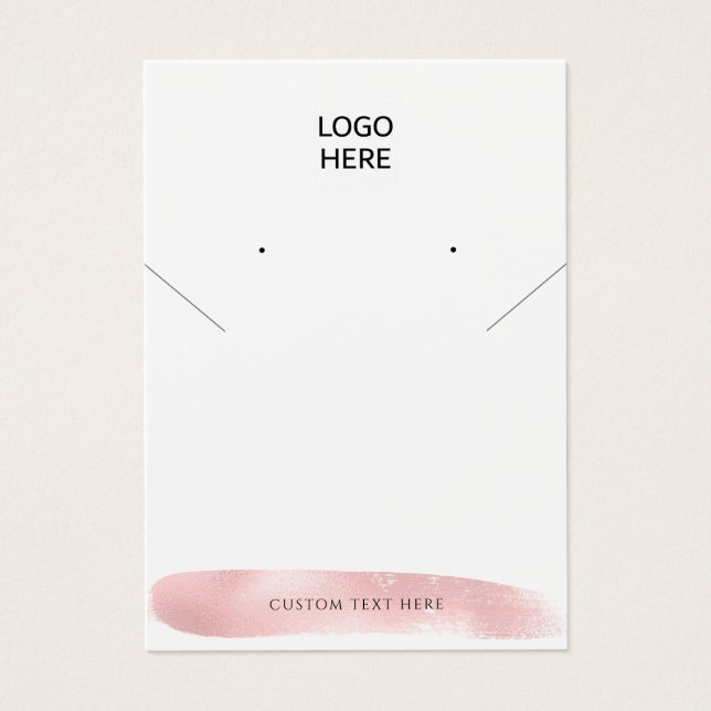 Add your logo Modern Necklace earring display card (Front)