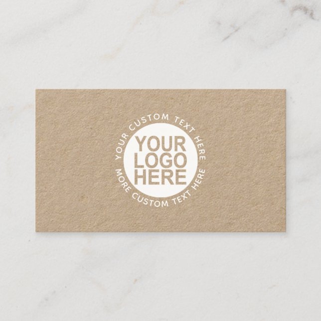 Add Your Logo Modern White and Kraft Business Card (Front)