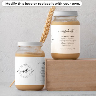 Add Your Logo Monogram Ingredients Product Label