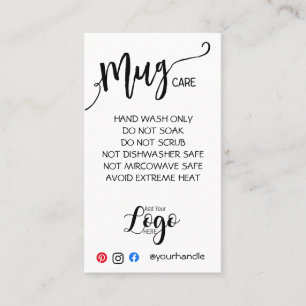 ADD YOUR LOGO mug CARE CARDS vinyl business