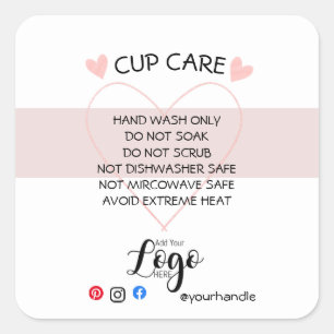 ADD YOUR LOGO mug CARE stickers vinyl business