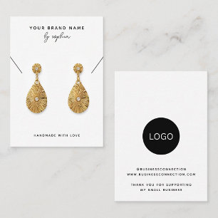 Add Your Logo Name Necklace Earrings Display Card