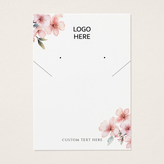 Add Your Logo Necklace Earrings Display Card (Front)