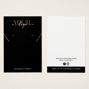 Add Your Logo Necklace Earrings Display Card