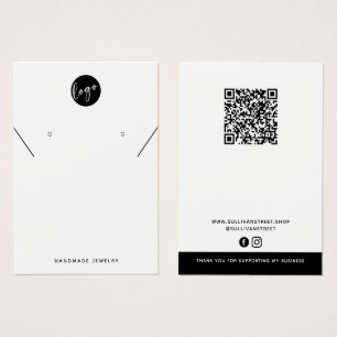 Add Your Logo Necklace Earrings Display Card