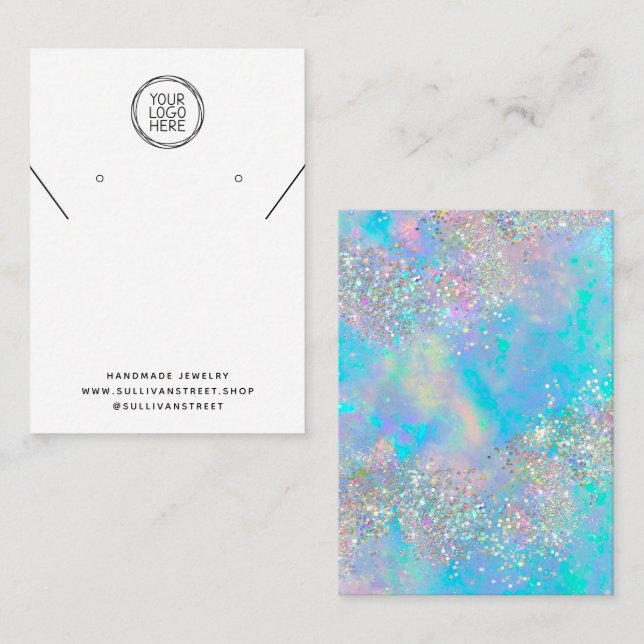 Add Your Logo Necklace Earrings Display Card (Front/Back)