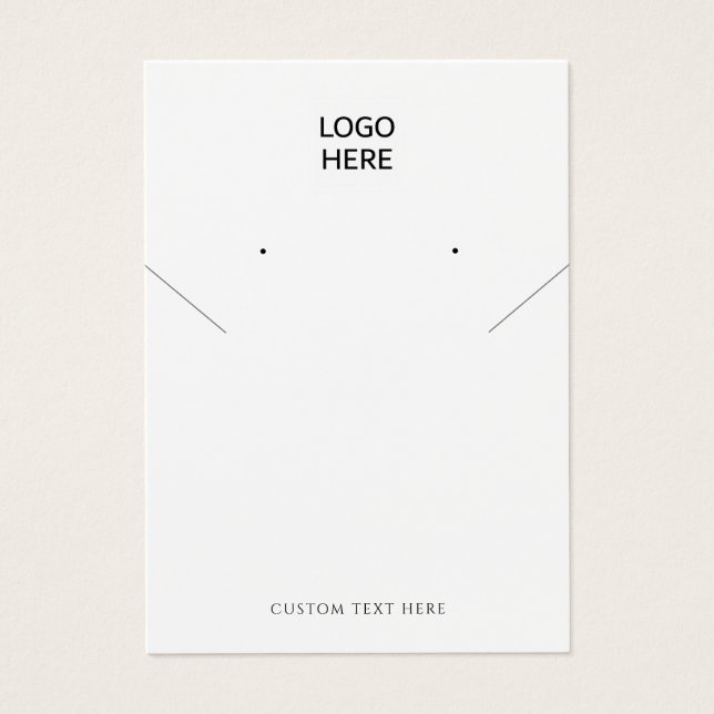 Add Your Logo Necklace Earrings Display Card (Edit (Front)