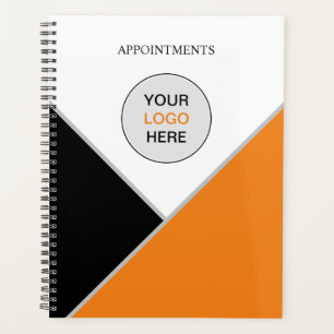 Add Your Logo Orange Black White Appointment Book Planner