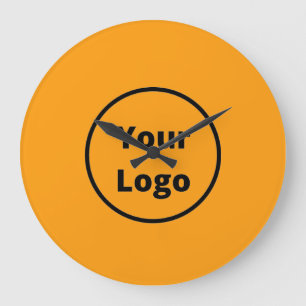 Add your logo orange large clock