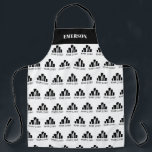 Add Your Logo Pattern Name Apron<br><div class="desc">Black apron with a pattern of your logo. Add the name of your business or the person wearing the apron at the top in bold white letters.</div>